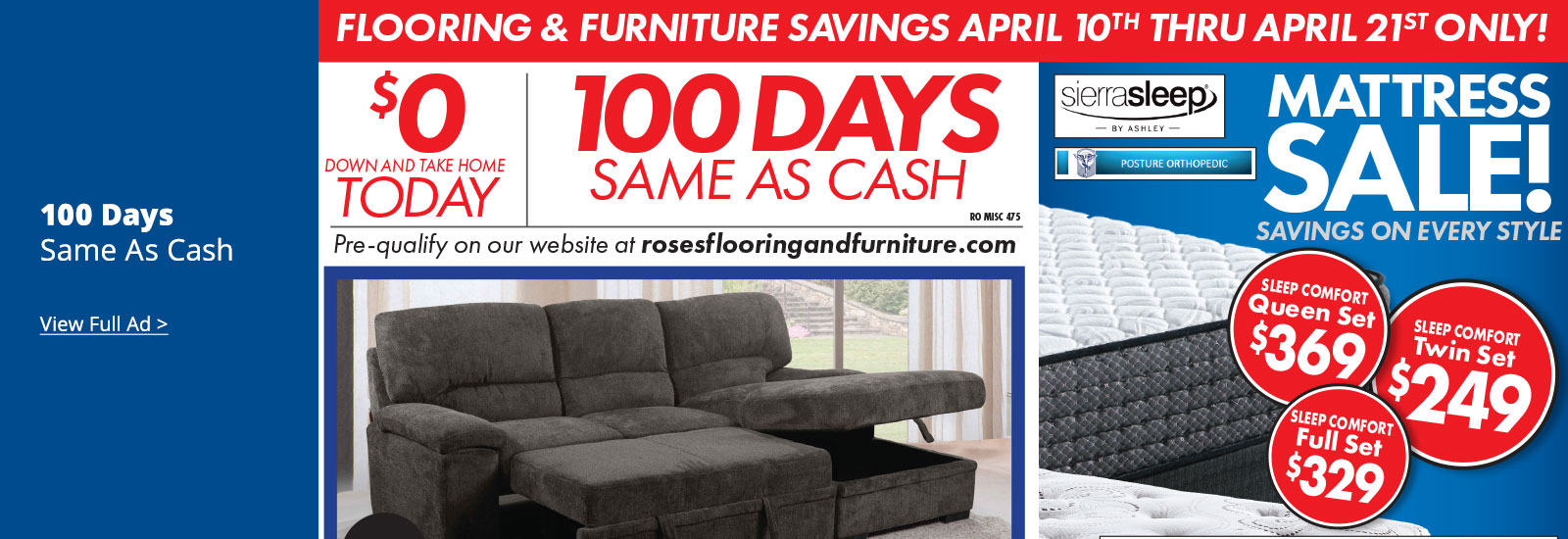 100 Days Same as Cash View Full Ad