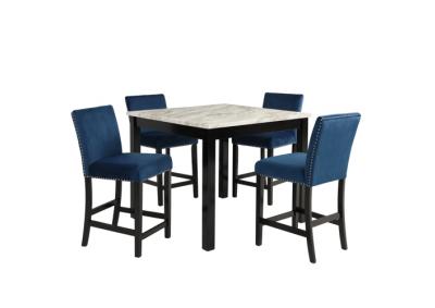 Celeste Counter Height Table 4 Stools Blue