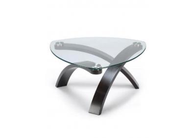 Image for Tri bent Wood/Glass Pie Shape Cocktail Table