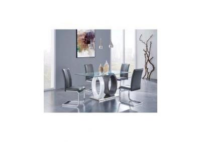 Image for Modern Dining Table 4 Dark Gray Side Chairs