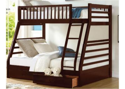Twin/Full Bunkbed With Drawers Espresso 