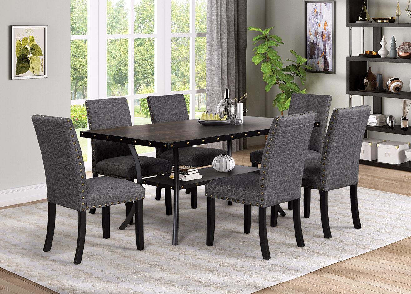Gaucho, 5 Piece Dining Set With Gray Chairs,Mainline