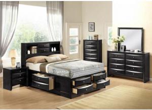 Image for Storage Bed, Dresser Mirror, Chest, 2 Nightstands 