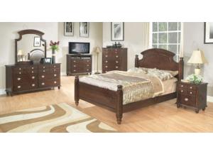 Image for Poster Bed, Dresser Mirror, Chest, 2 Nightstands 