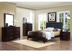 Image for Upholstered Queen Bed w/ Dresser, Mirror, and Nightstand