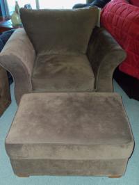 Ashley Chandler Walnut Chair and Ottoman-WAS: $709.99