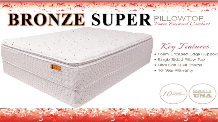 Bronze Super Pillowtop Queen Mattress & Boxspring Set,Corsicana Bedding