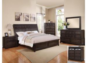 Image for Asher King Bed Set (King Bed, Dresser/Mirror, & Chest)