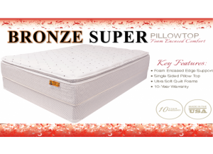 Bronze Super Pillowtop Full Mattress & Boxspring Set