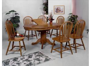 5 Pc Dark Oak Butterfly Dinette Set (Table & 4 Chairs)