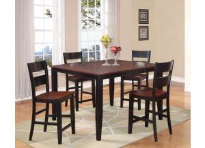 Black & Cherry Counter Height Table w/4 Chairs
