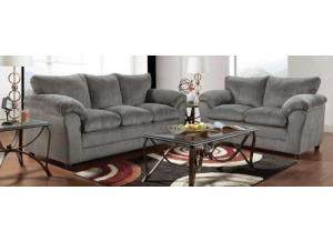 Plush K. Gray Sofa With Loveseat 2Pc Set
