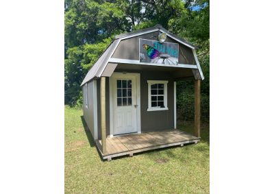 10x20 Discounted Driftwood Playhouse Storage Shed