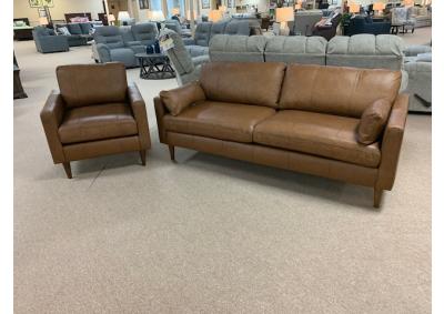 Trafton Leather Sofa and Chair