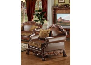 Image for Dresden Brown Chenille/PU Leather Chair
