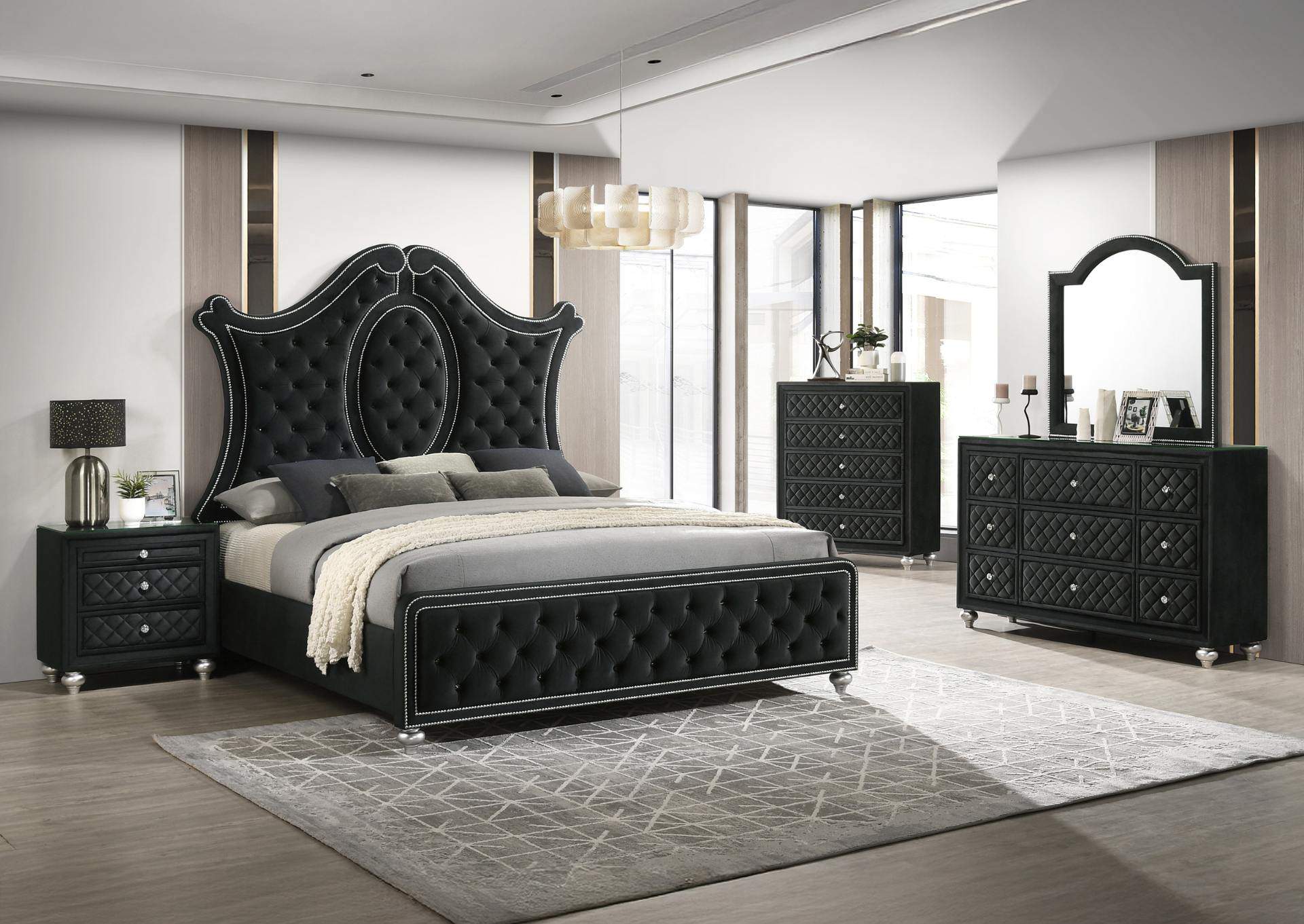 CAMEO BLACK QUEEN BED,CROWN MARK INT.
