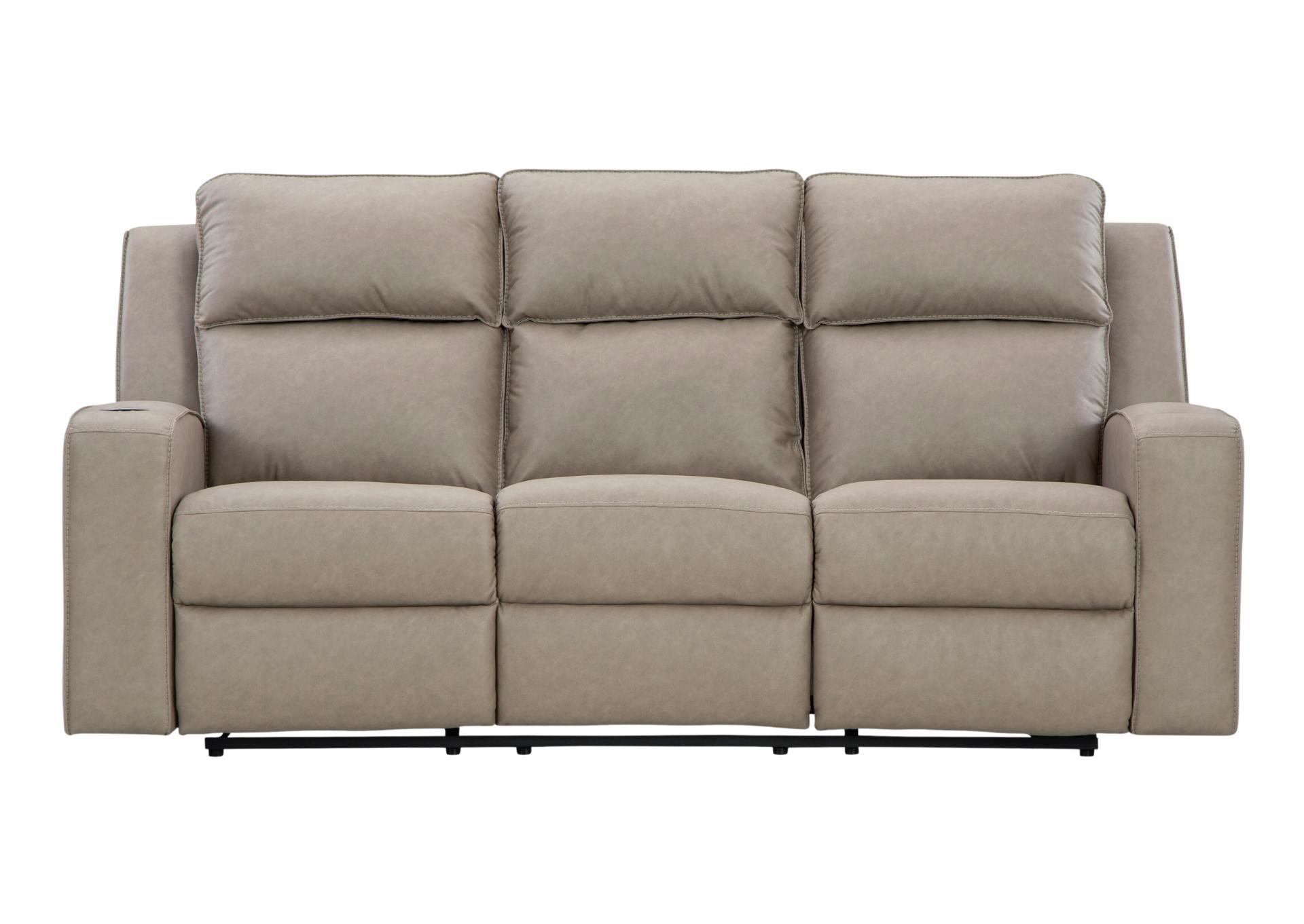 LAVENHORNE PEBBLE RECLINING SOFA WITH DROP DOWN TABLE