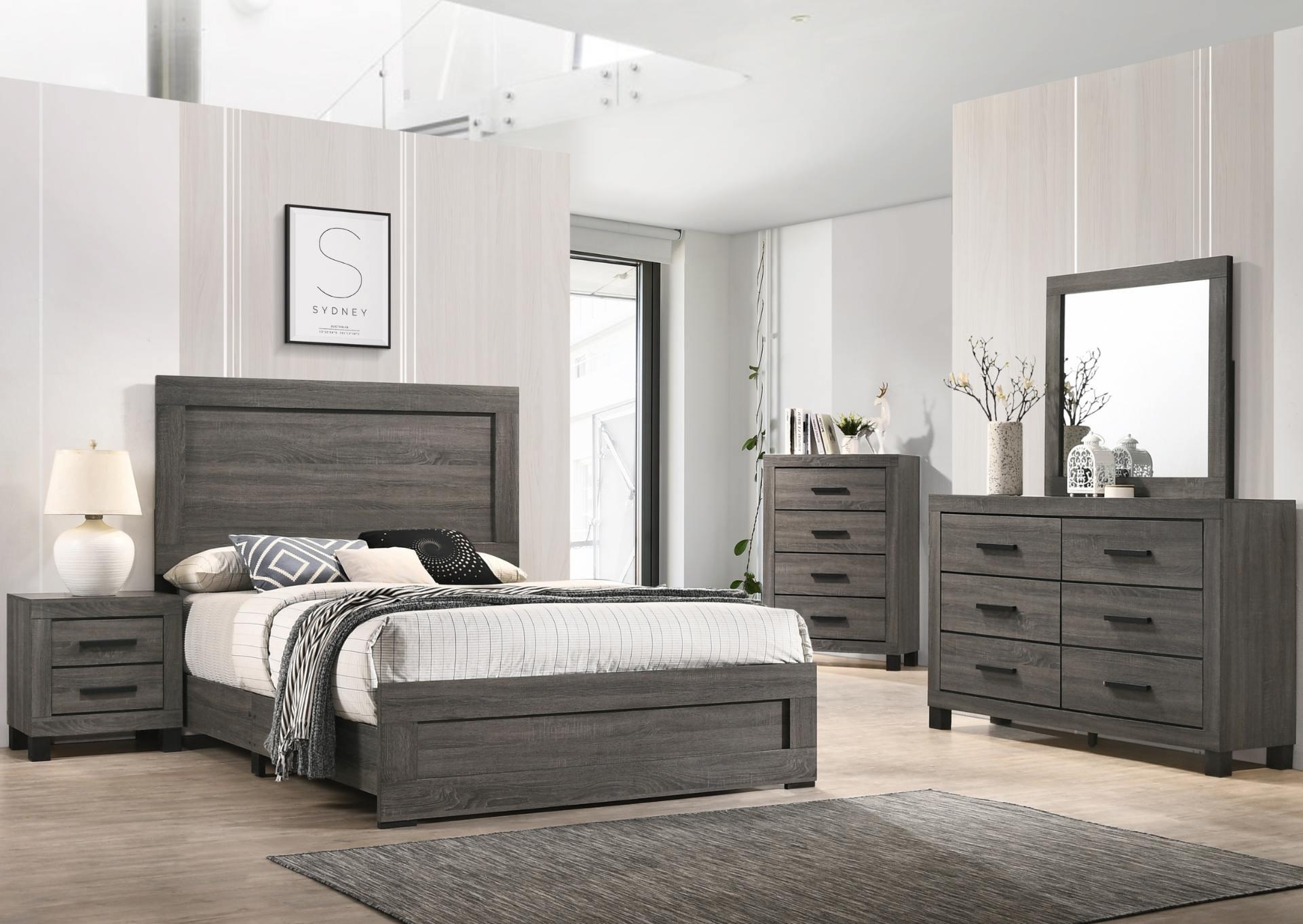 AMELIE GREY KING BED,LIFESTYLE FURNITURE
