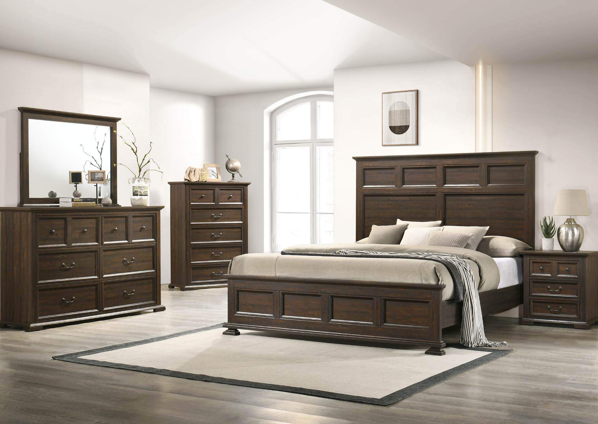 MOSSBERG RUSTIC OAK KING BED,LIFESTYLE FURNITURE