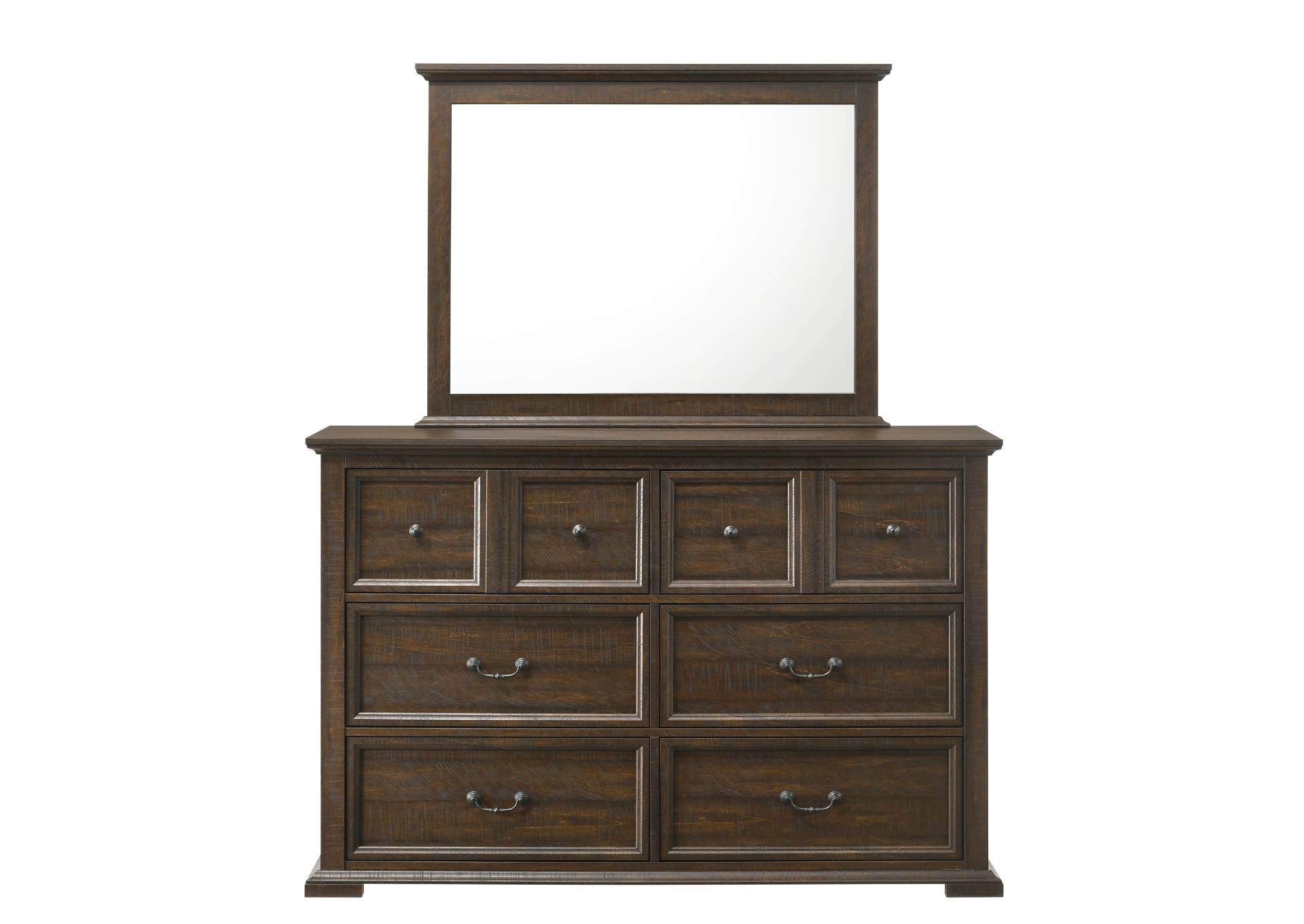 MOSSBERG RUSTIC OAK DRESSER AND MIRROR,LIFESTYLE FURNITURE