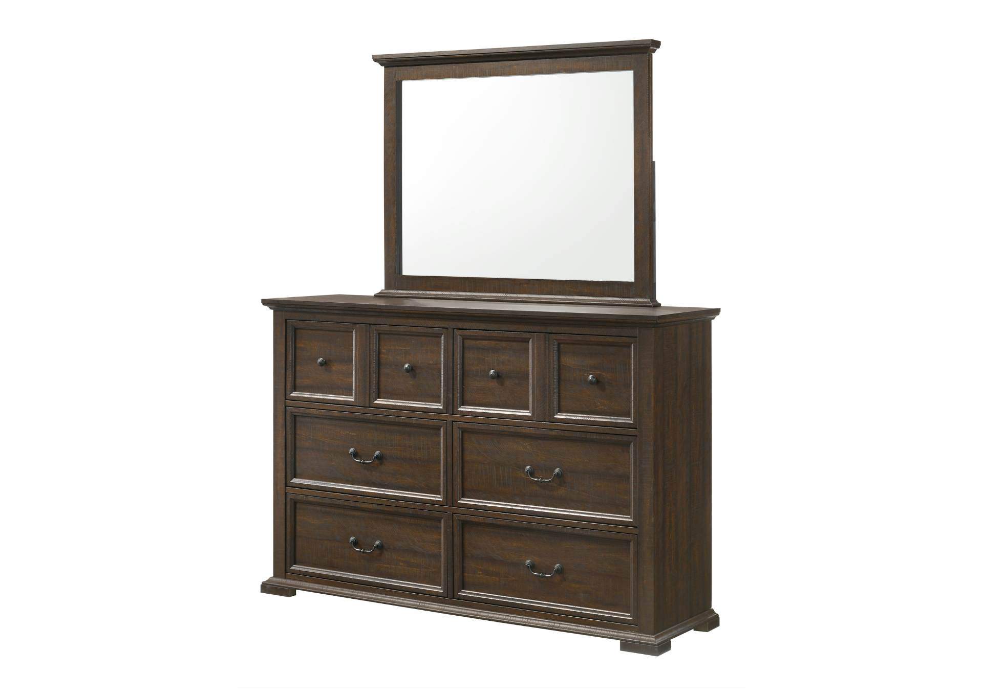 MOSSBERG RUSTIC OAK DRESSER AND MIRROR,LIFESTYLE FURNITURE