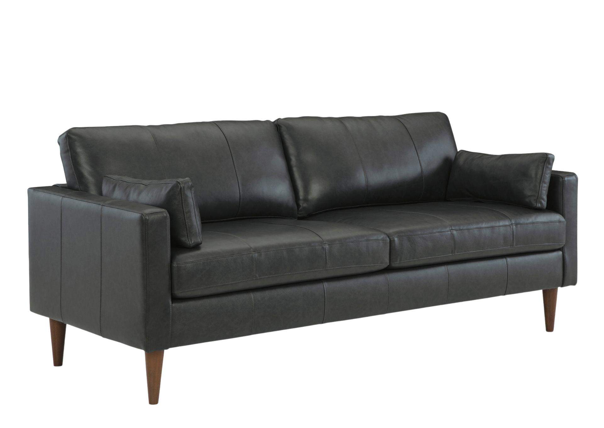 TRAFTON CHARCOAL LEATHER SOFA,BEST CHAIRS INC