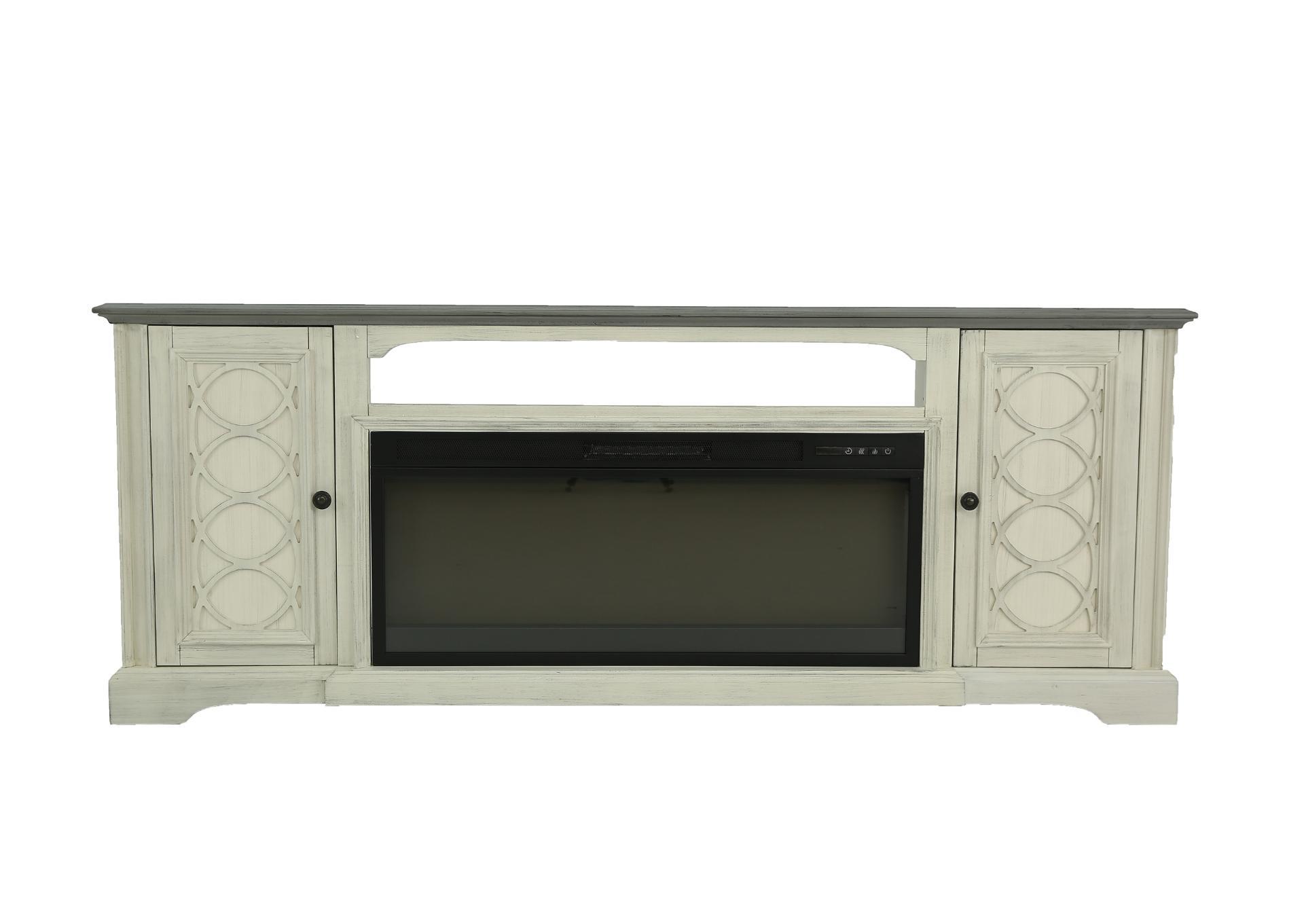 MONTGOMERY WHITE/GREY FIREPLACE CONSOLE