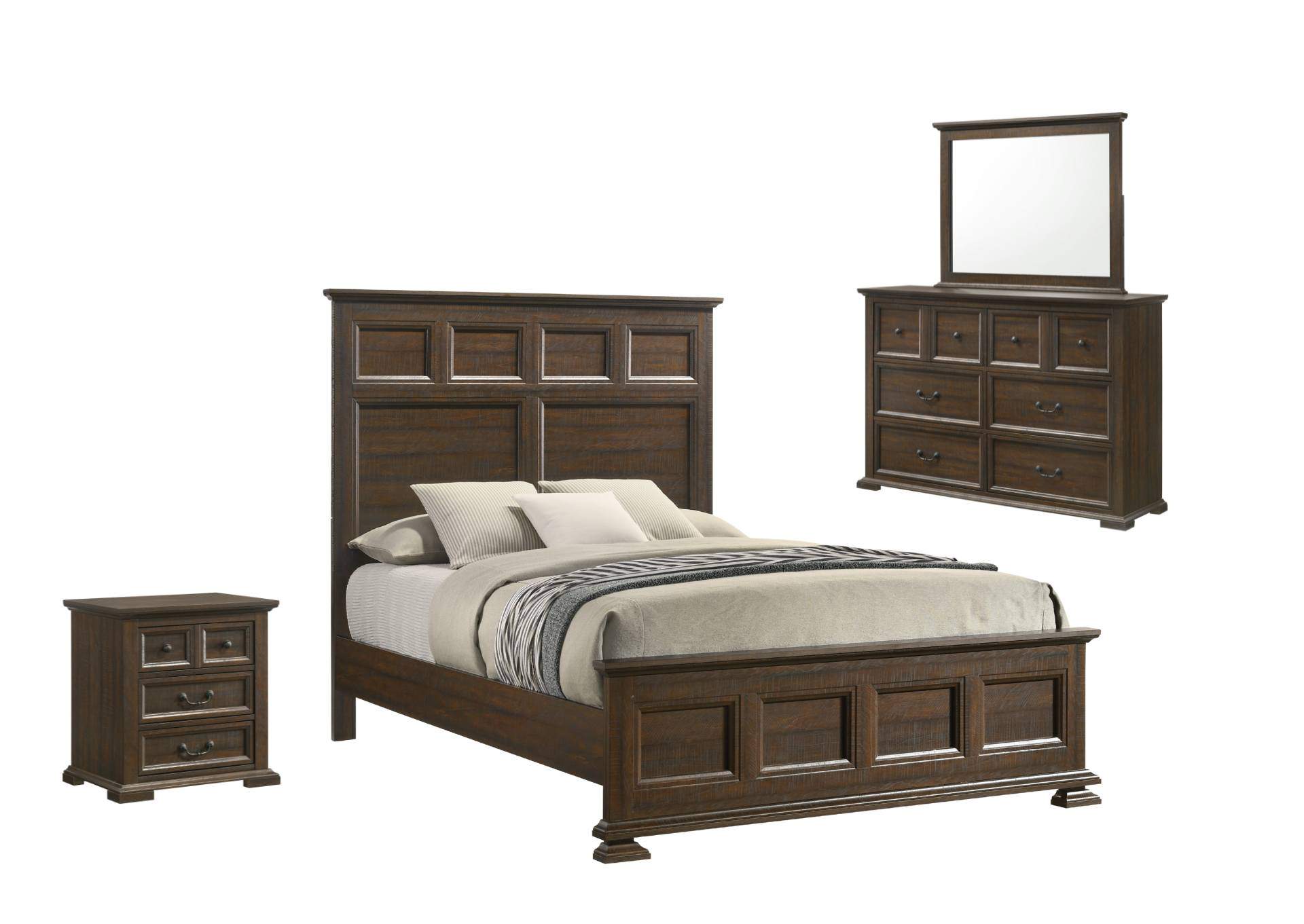 MOSSBERG RUSTIC OAK KING BEDROOM,LIFESTYLE FURNITURE