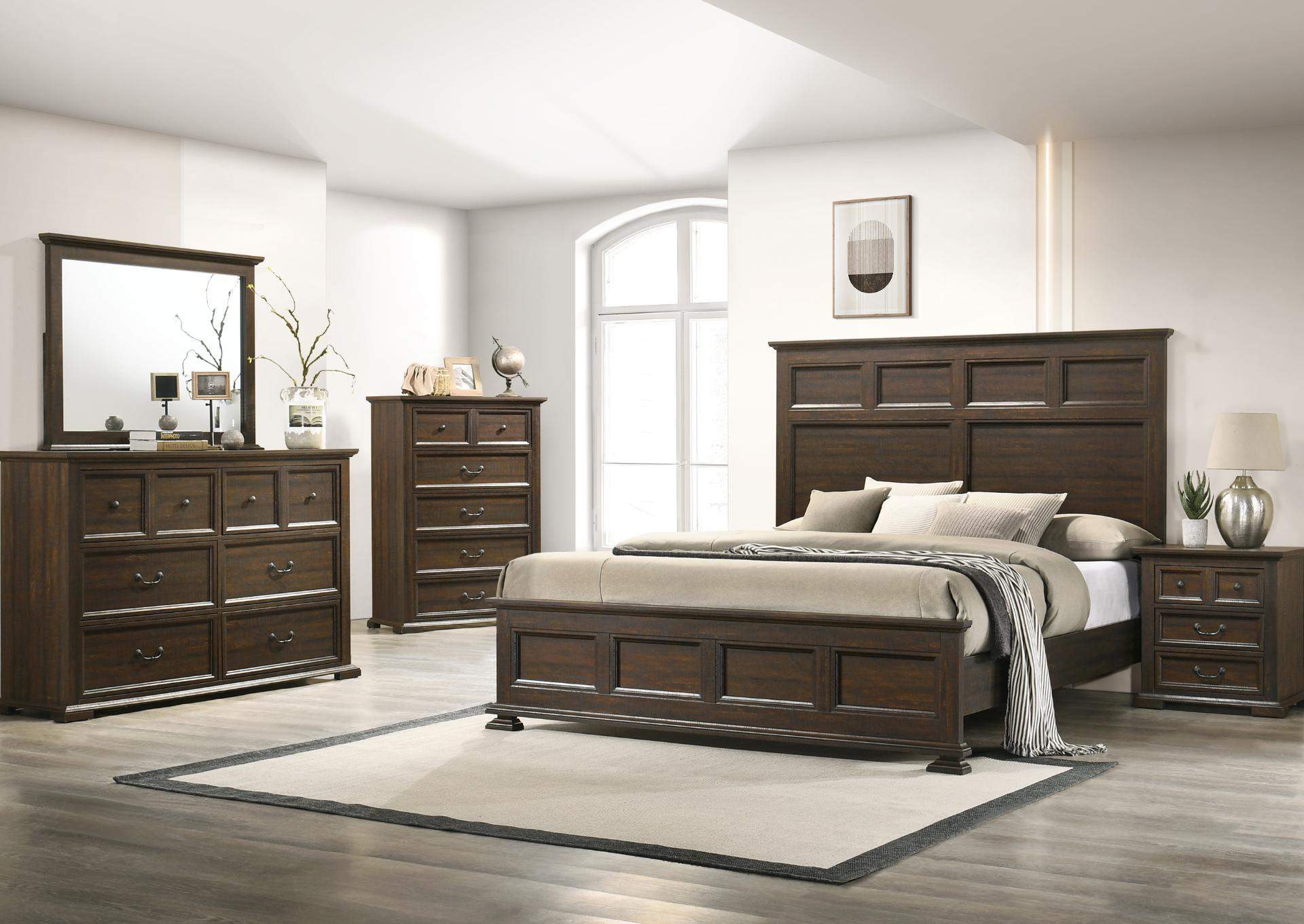 MOSSBERG RUSTIC OAK KING BEDROOM,LIFESTYLE FURNITURE