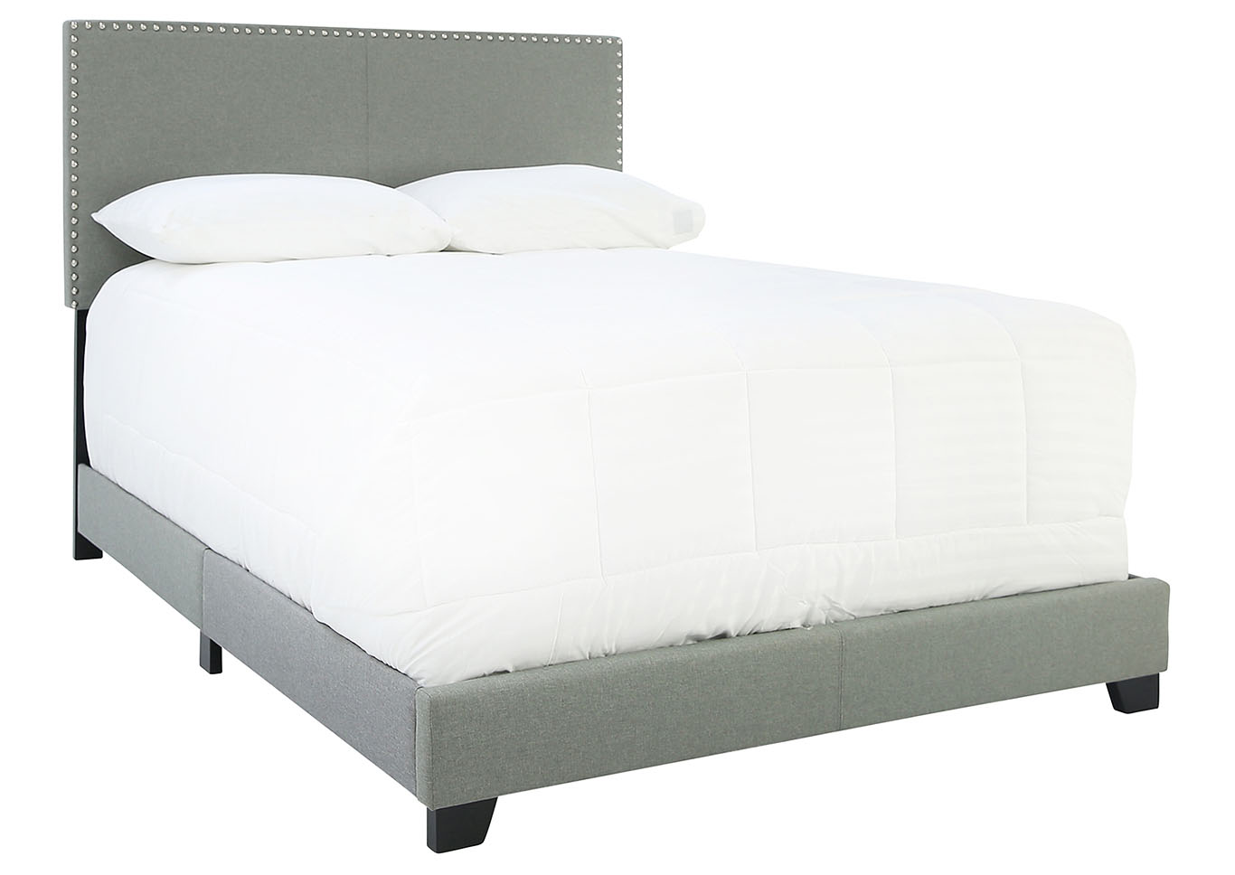ERIN GREY FULL BED WITH NAILHEAD ACCENTS