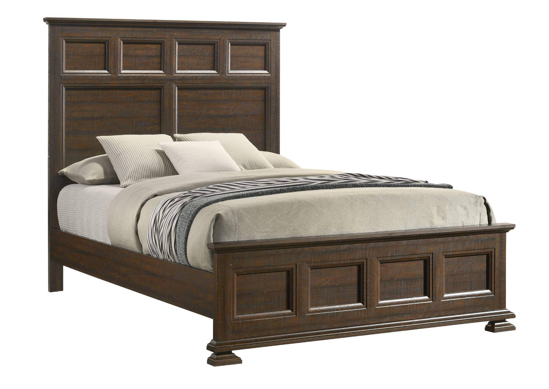 MOSSBERG RUSTIC OAK QUEEN BED,LIFESTYLE FURNITURE