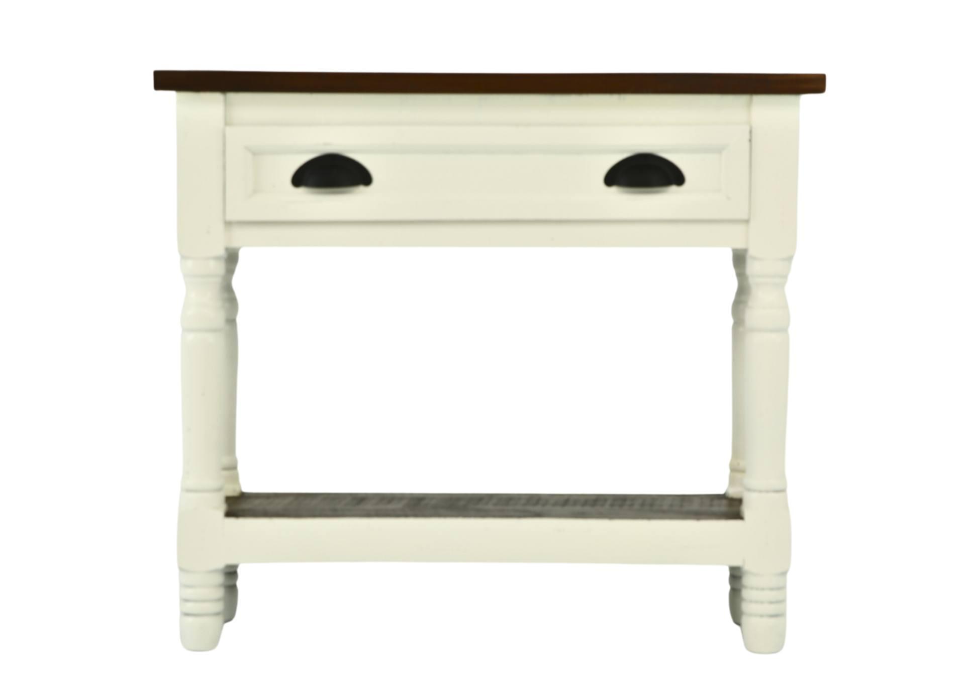 LENORA WHITE/TOBACCO ACCENT TABLE,ARDENT HOME