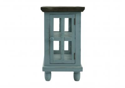 Image for LANTERN RAFTWOOD/BLUE ACCENT TABLE