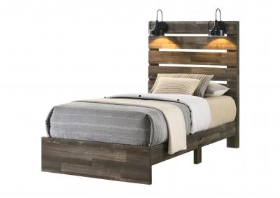 Image for ARIANNA BROWN TWIN BED WITH LIGHTS