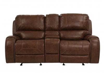 KEILY BROWN RECLINING LOVESEAT WITH CONSOLE