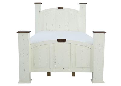 MANSION AGED WHITE QUEEN BED