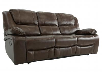 EASTON TOBACCO LEATHER RECLINING SOFA,CHEERS