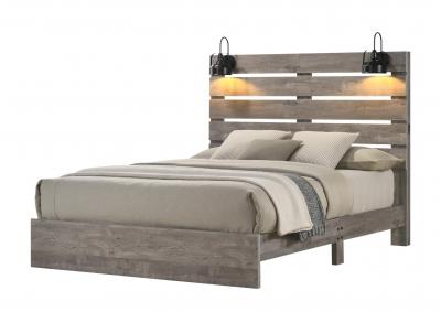 ARIANNA GREY FULL BED WITH LIGHTS,LIFESTYLE FURNITURE