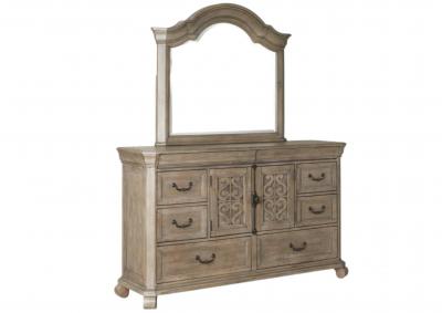 TINLEY PARK DRESSER AND SHAPED MIRROR,MAGS