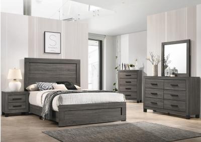 AMELIE GREY QUEEN BED,LIFESTYLE FURNITURE