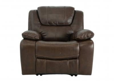 EASTON TOBACCO LEATHER RECLINER,CHEERS