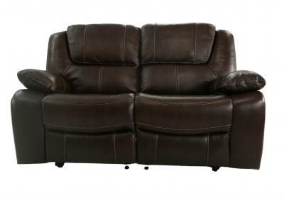 EASTON TOBACCO LEATHER RECLINING LOVESEAT