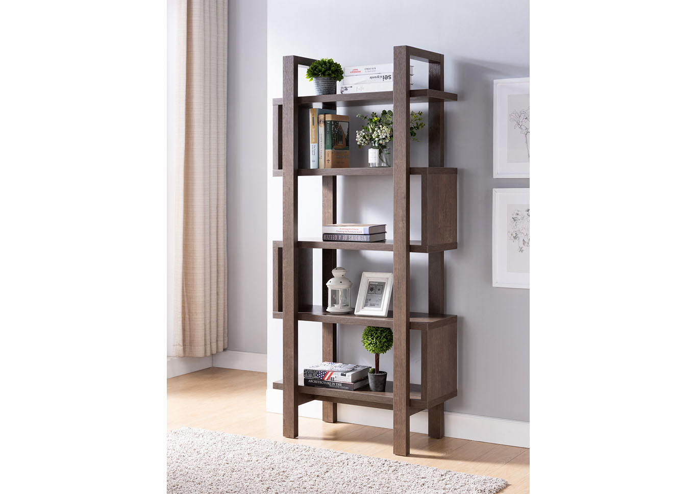 Walnut Oak Bookcase - Room Divider,Instore