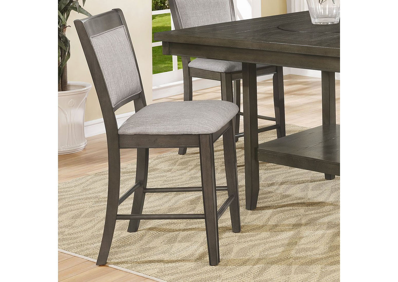 Melrose Gray Counter Height Set - Table with 6 Stools,Instore