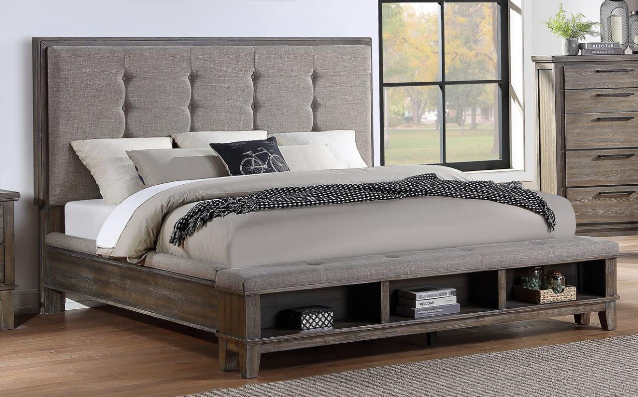 Storage Footboard with padded rails and headboard