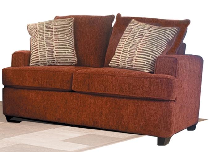 Burnt Orange Julie Love Seat with 2 Accent Pillows