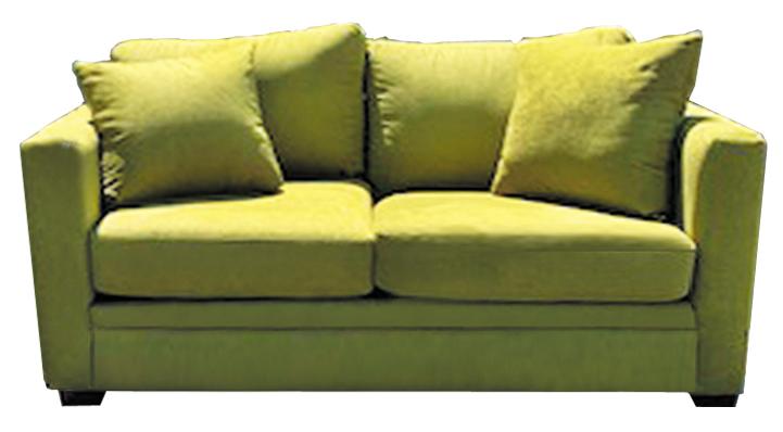 Laguna Green Fabric Love Seat with Pillows