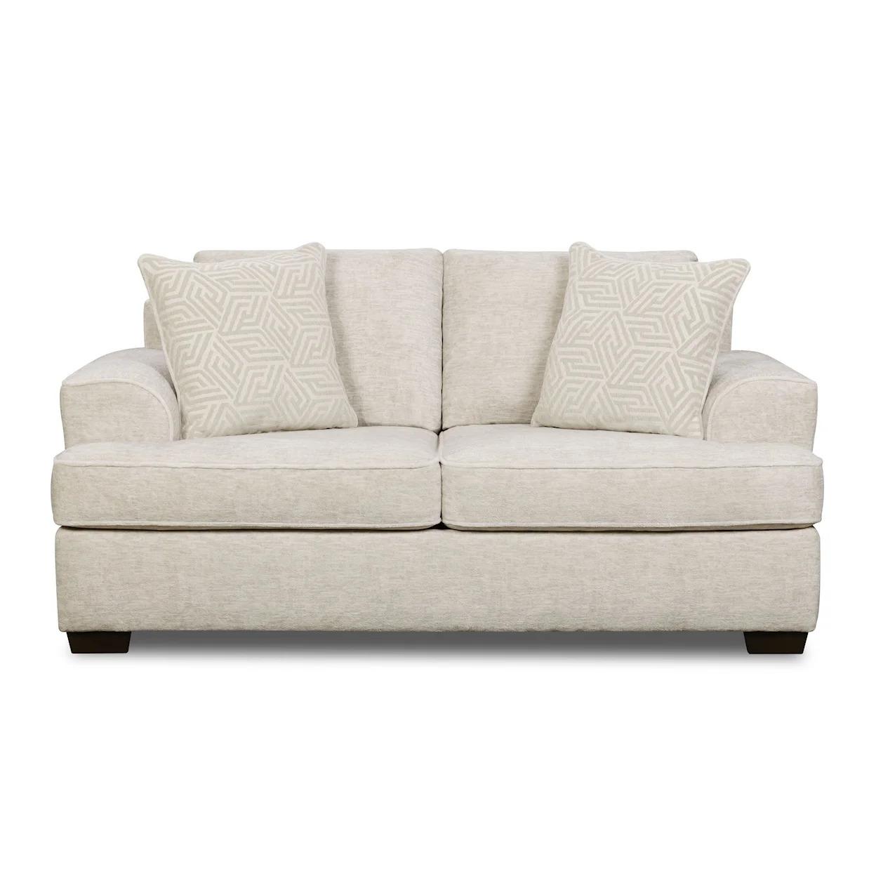 cREAM lOVE sEAT WITH 2 ACCENT PILLOWS