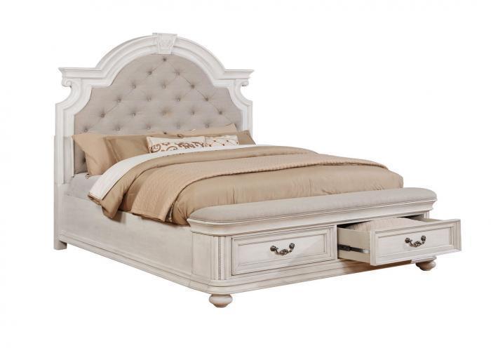 Lanett Platform Storage Bed with Padded Footboard - Queen,Instore