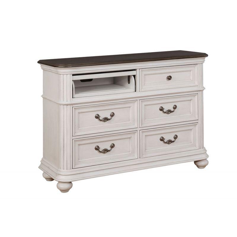 White Media Chest with 4 drawers